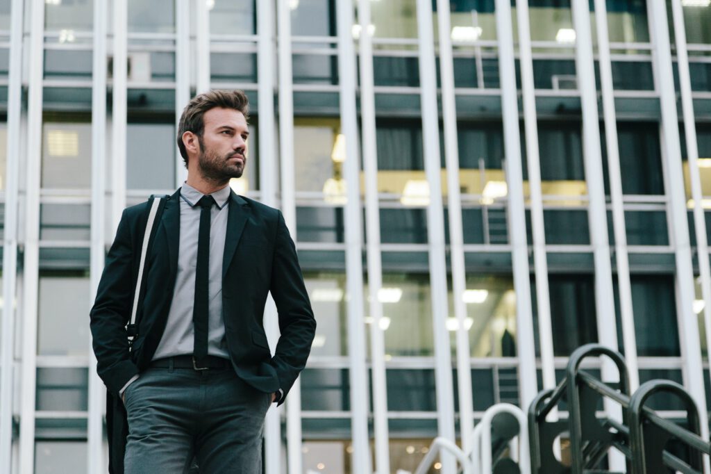 Businessman in a Financial District